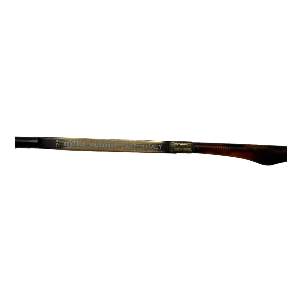 Mila Schon Women's Eyeglasses MOD 3068 Gold and Brown‎ Half Rim Vintage H3567